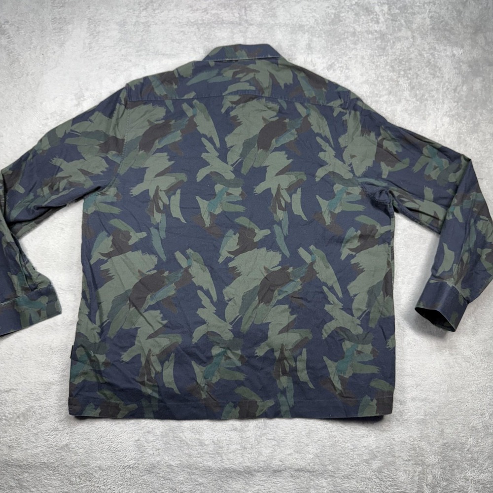 Ted Baker Button Front Shirt Mens 6 Blue Green Abstract Camo MMA-FIELDER LS - Picture 12 of 13